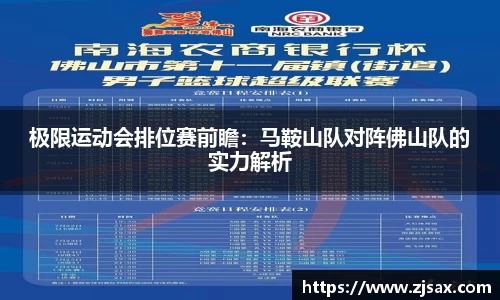 极限运动会排位赛前瞻：马鞍山队对阵佛山队的实力解析